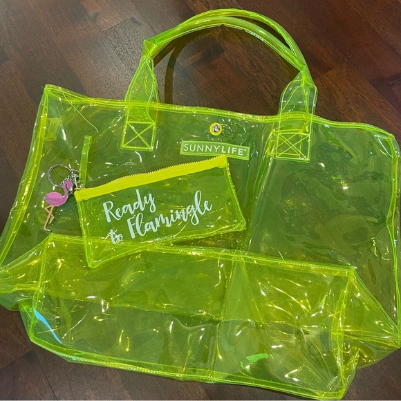 Neon Yellow Transparent Beach tote from SunnyLife - Picture 1 of 6